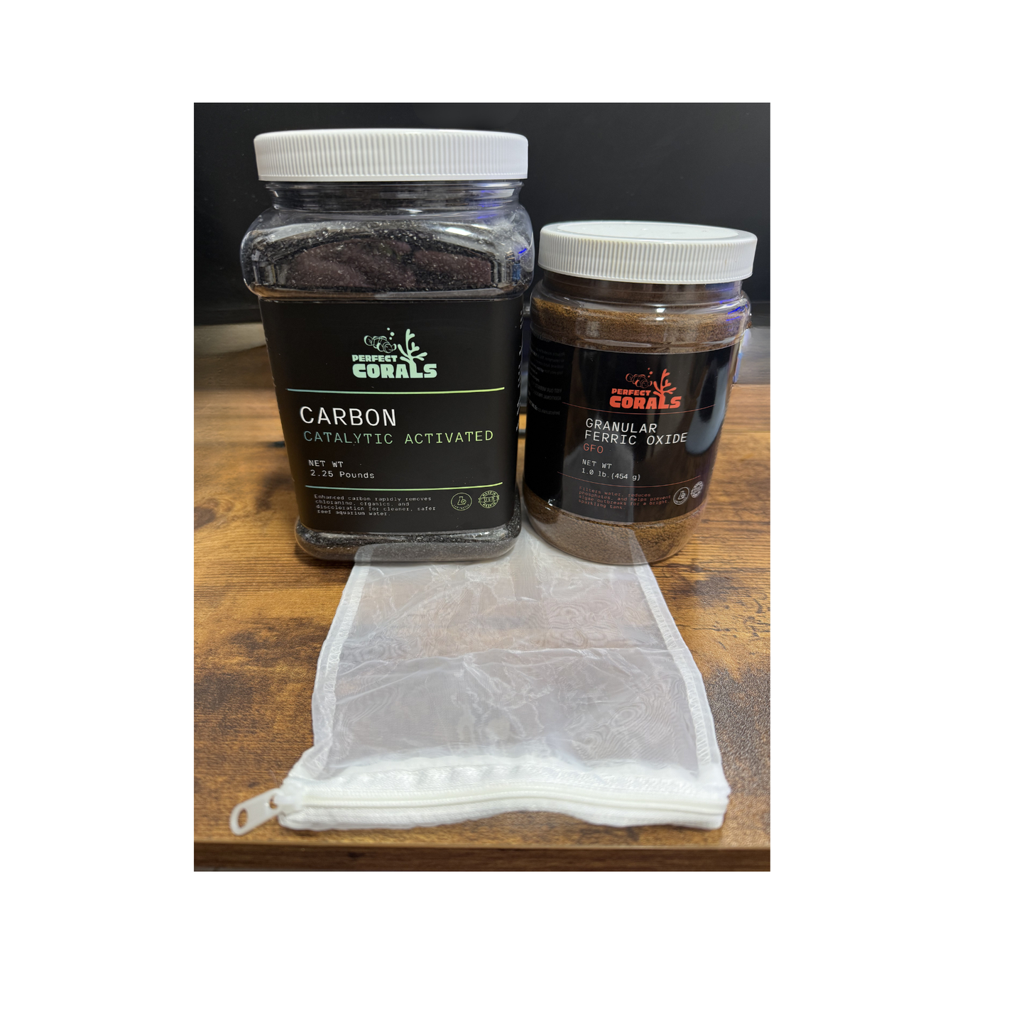 Catalytic Activated Carbon & GFO Filtration Kit w/2 Mesh Bags - GFO (1.0 lb), Catalytic Activated Carbon (2.25 lb)